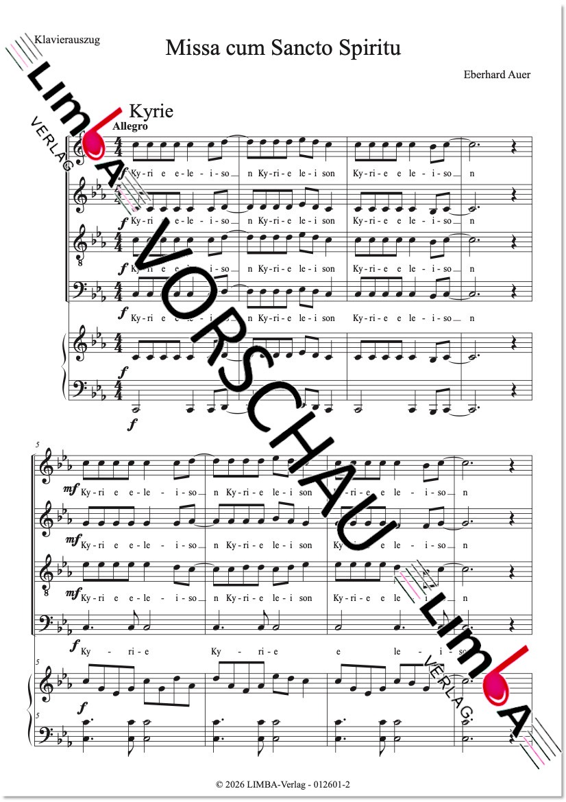 Eberhard Auer - Missa cum Sancto Spiritu (Klavierauszug) – Bild 2
